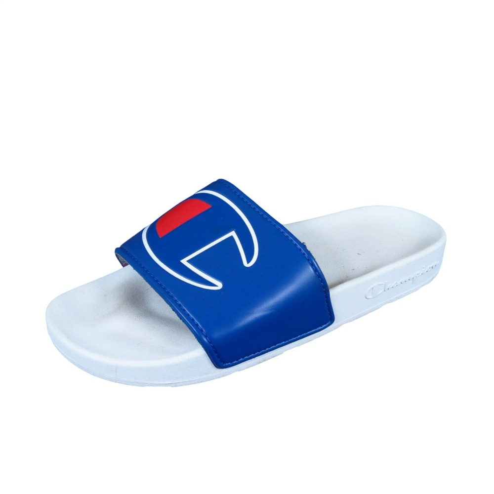 Champion IPO Men Slide Sandals Size 7 Athletic Pool Shower Royal Blue White
